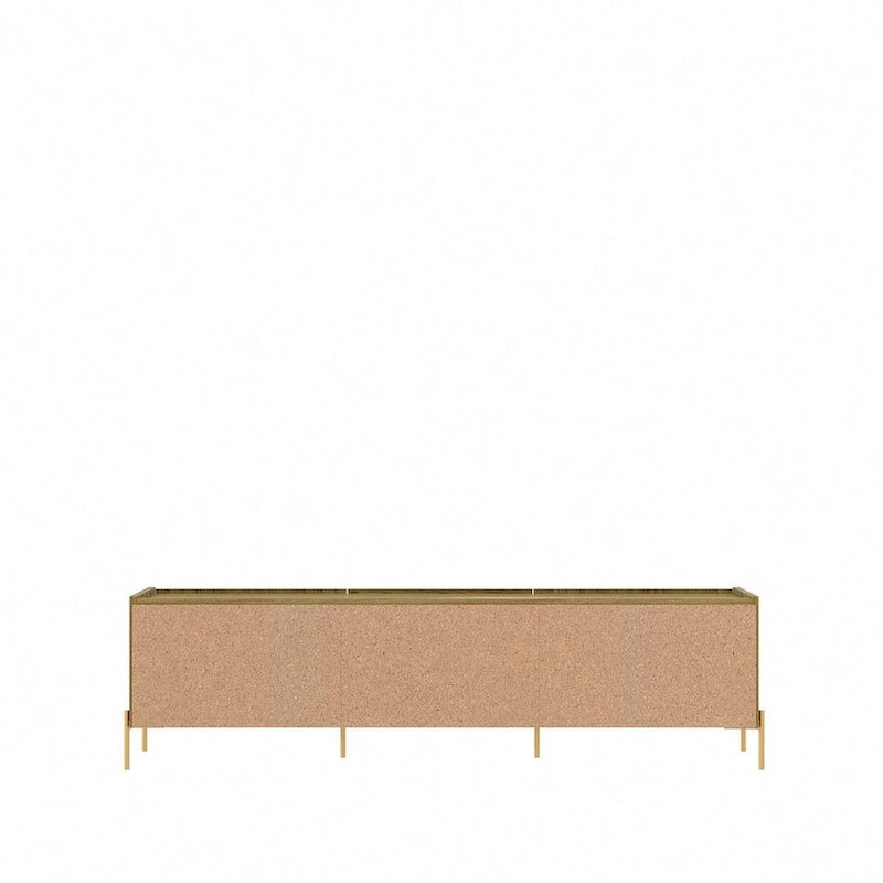 86.69" Glam Media Cabinet Console with Gold Accents - Living Room & Bedroom