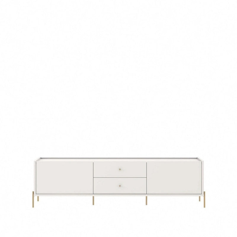 86.69" Glam Media Cabinet Console with Gold Accents - Living Room & Bedroom