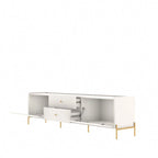 86.69" Glam Media Cabinet Console with Gold Accents - Living Room & Bedroom