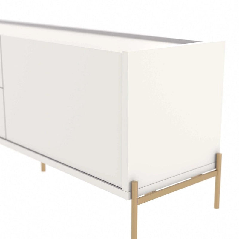 86.69" Glam Media Cabinet Console with Gold Accents - Living Room & Bedroom
