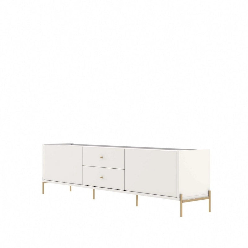 86.69" Glam Media Cabinet Console with Gold Accents - Living Room & Bedroom