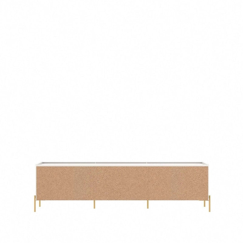 86.69" Glam Media Cabinet Console with Gold Accents - Living Room & Bedroom