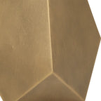 Geometric Antique Bronze Accent Table with Black Glass Top - 14W x 24H x 14D