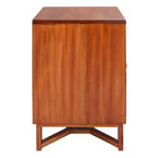 2-Drawer Rattan Accent Nightstand with Coastal Mindi Wood Frame