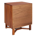 2-Drawer Rattan Accent Nightstand with Coastal Mindi Wood Frame