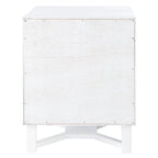 2-Drawer Rattan Accent Nightstand with Coastal Mindi Wood Frame
