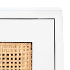 2-Drawer Rattan Accent Nightstand with Coastal Mindi Wood Frame