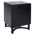 2-Drawer Rattan Accent Nightstand with Coastal Mindi Wood Frame