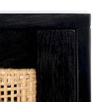 2-Drawer Rattan Accent Nightstand with Coastal Mindi Wood Frame