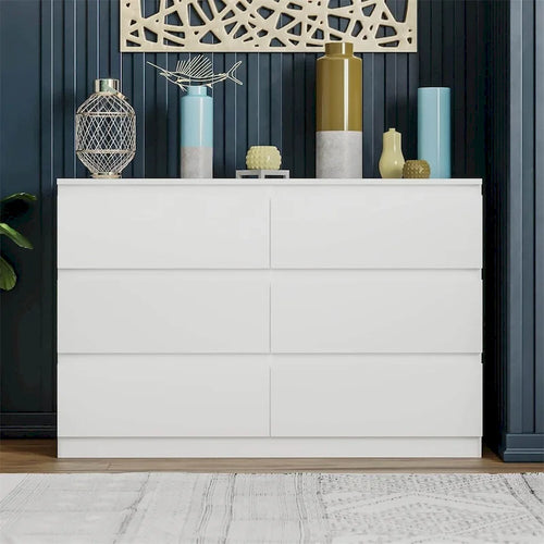 6 Drawer Double Dresser for Bedroom Living Room Hallway