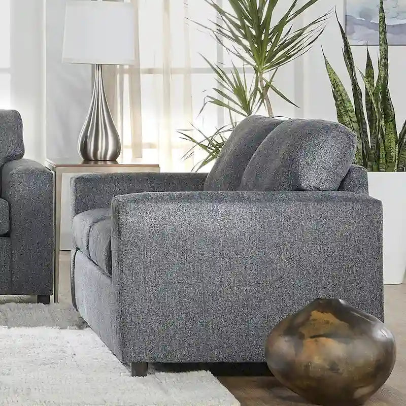Transitional Cushion Back Sofa - Made in USA, 100% Polyester, 85W