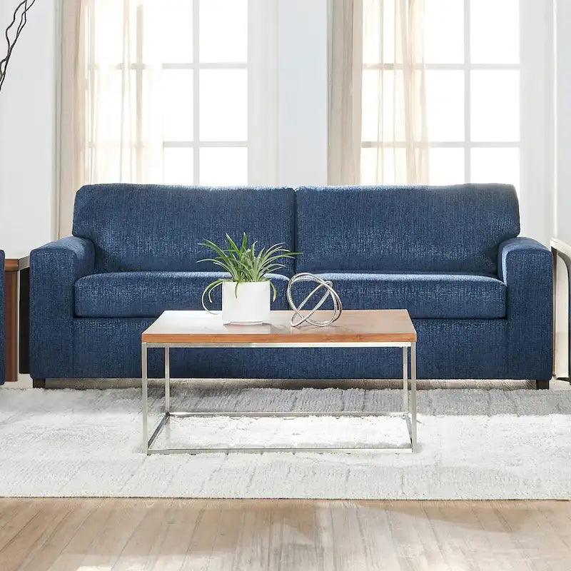 Transitional Cushion Back Sofa - Made in USA, 100% Polyester, 85W