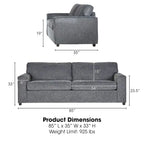 Transitional Cushion Back Sofa - Made in USA, 100% Polyester, 85W