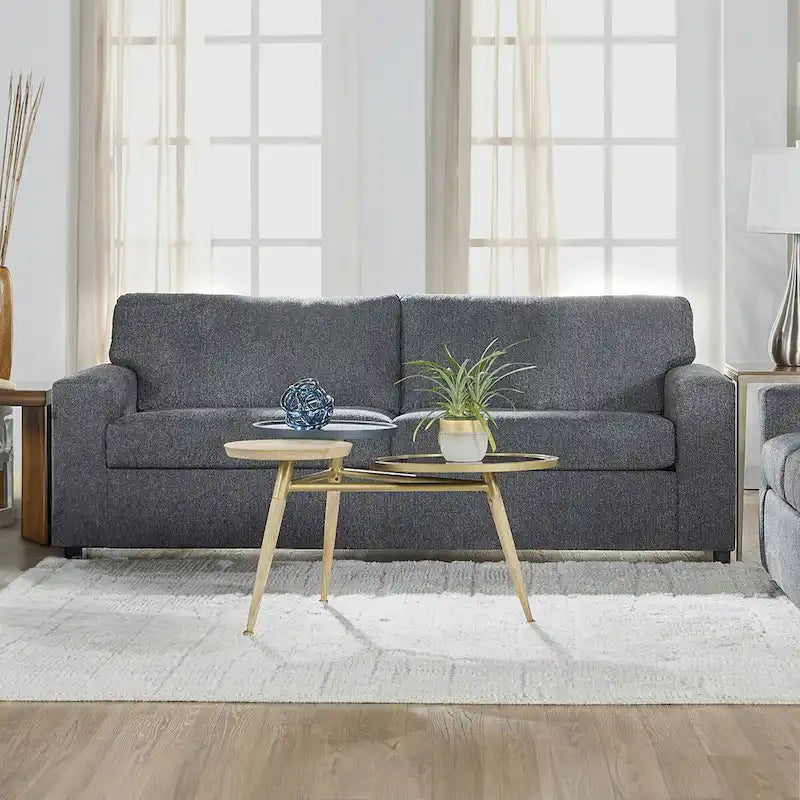 Transitional Cushion Back Sofa - Made in USA, 100% Polyester, 85W