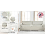 Transitional Cushion Back Sofa - Made in USA, 100% Polyester, 85W