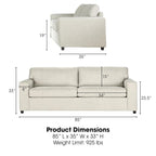Transitional Cushion Back Sofa - Made in USA, 100% Polyester, 85W