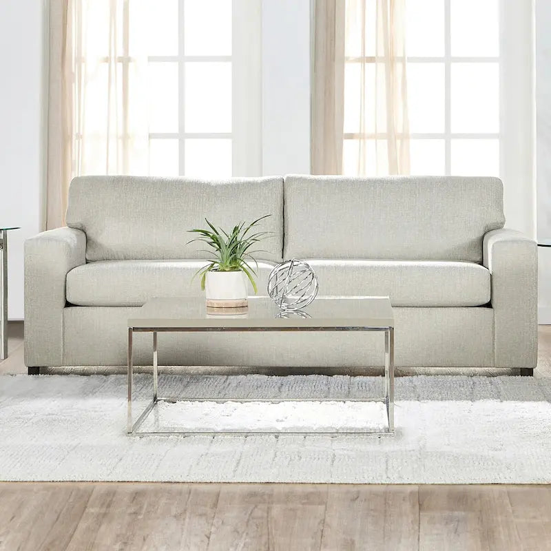 Transitional Cushion Back Sofa - Made in USA, 100% Polyester, 85W