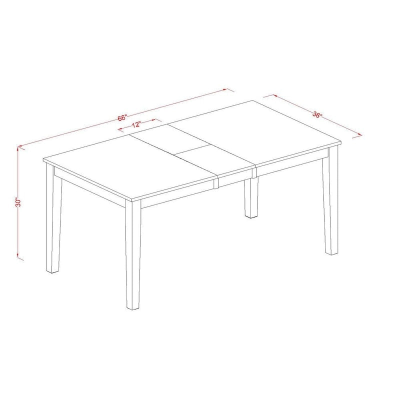 Rectangle Dining Table with Butterfly Leaf Extension - Multiple Finish Options