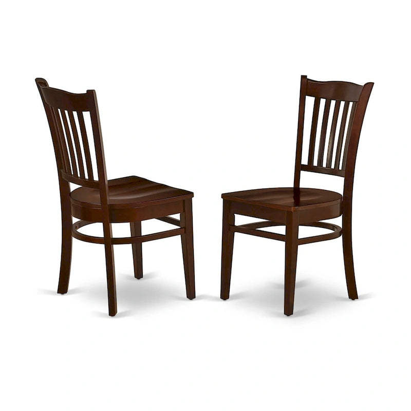 Mahogany Rectangle Dining Table Set with Wooden Seat Chairs (3 or 5 Piece)