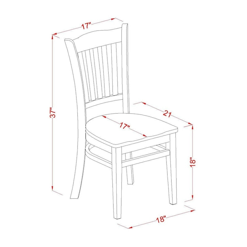 Mahogany Rectangle Dining Table Set with Wooden Seat Chairs (3 or 5 Piece)