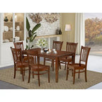 Mahogany Rectangle Dining Table Set with Wooden Seat Chairs (3 or 5 Piece)
