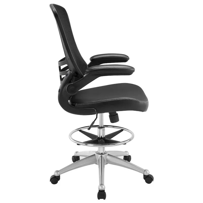 Ergonomic Drafting Stool with Flip-Up Arms & Adjustable Height