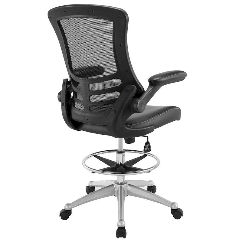 Ergonomic Drafting Stool with Flip-Up Arms & Adjustable Height