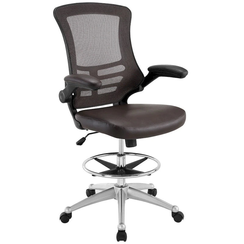Ergonomic Drafting Stool with Flip-Up Arms & Adjustable Height