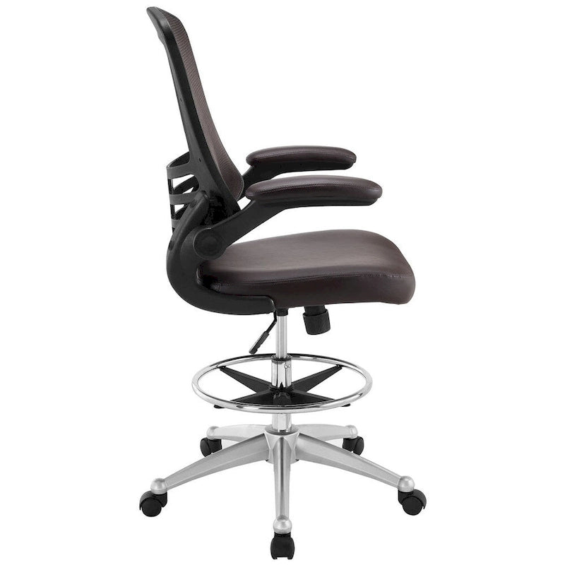 Ergonomic Drafting Stool with Flip-Up Arms & Adjustable Height