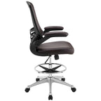 Ergonomic Drafting Stool with Flip-Up Arms & Adjustable Height