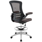 Ergonomic Drafting Stool with Flip-Up Arms & Adjustable Height