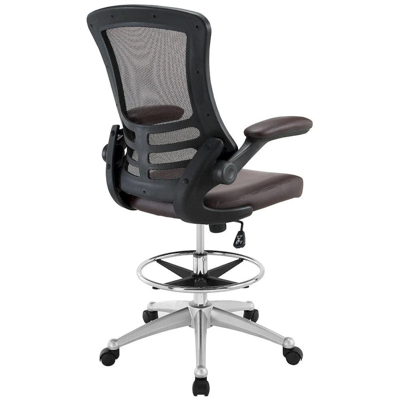 Ergonomic Drafting Stool with Flip-Up Arms & Adjustable Height