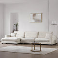 Oversized Corduroy Sectional Sofa,L Shaped Cloud Couch with USB Charging Port,Cup Holder,Deep Seat Sofa Bed with 50 Chaise