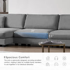 Oversized Corduroy Sectional Sofa,L Shaped Cloud Couch with USB Charging Port,Cup Holder,Deep Seat Sofa Bed with 50 Chaise