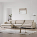 Oversized Corduroy Sectional Sofa,L Shaped Cloud Couch with USB Charging Port,Cup Holder,Deep Seat Sofa Bed with 50 Chaise