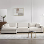 Oversized Corduroy Sectional Sofa,L Shaped Cloud Couch with USB Charging Port,Cup Holder,Deep Seat Sofa Bed with 50 Chaise