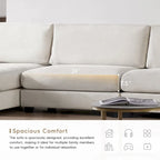 Oversized Corduroy Sectional Sofa,L Shaped Cloud Couch with USB Charging Port,Cup Holder,Deep Seat Sofa Bed with 50 Chaise